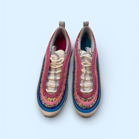 Nike Youth Air Max 97 White with Multicolor Accents - Picture 4 of 6
